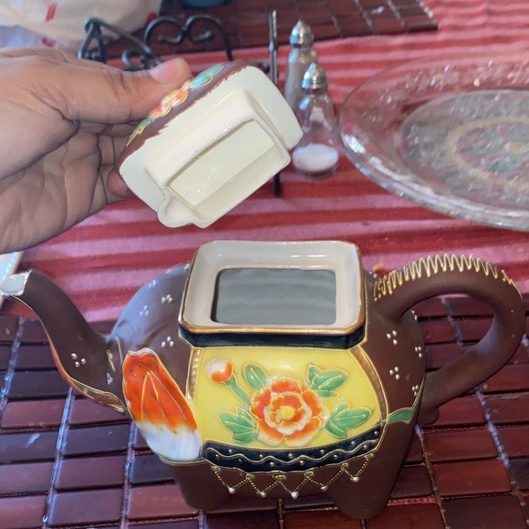 Early 20th Century Vintage Japanese Satsuma Lucky Elephant Teapot